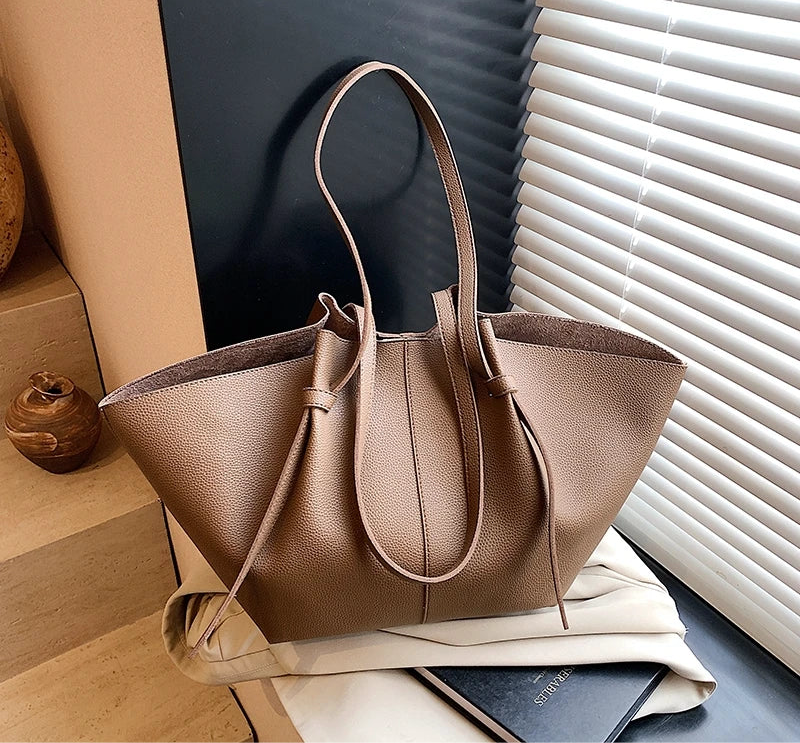 2-in-1 Shoulder Tote Bag – Soft PU Leather Handbag Set