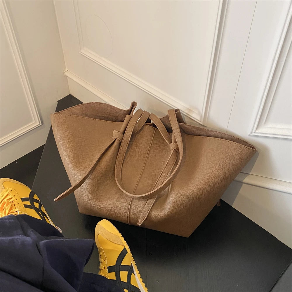 2-in-1 Shoulder Tote Bag – Soft PU Leather Handbag Set