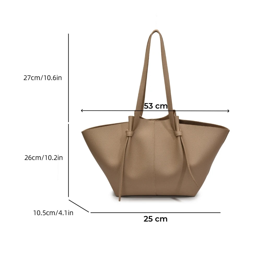 2-in-1 Shoulder Tote Bag – Soft PU Leather Handbag Set