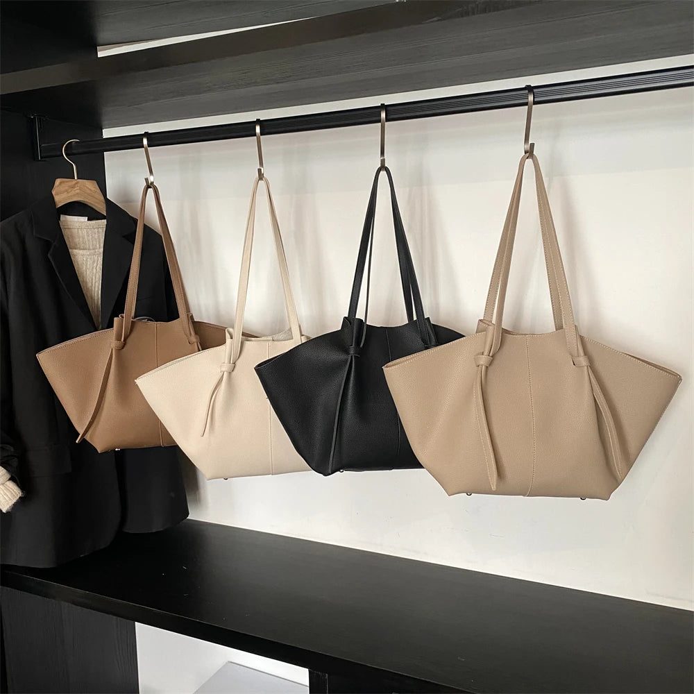 2-in-1 Shoulder Tote Bag – Soft PU Leather Handbag Set