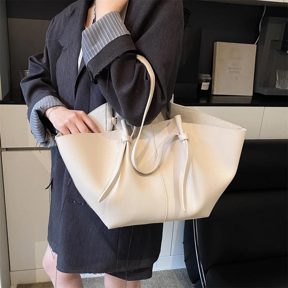 2-in-1 Shoulder Tote Bag – Soft PU Leather Handbag Set