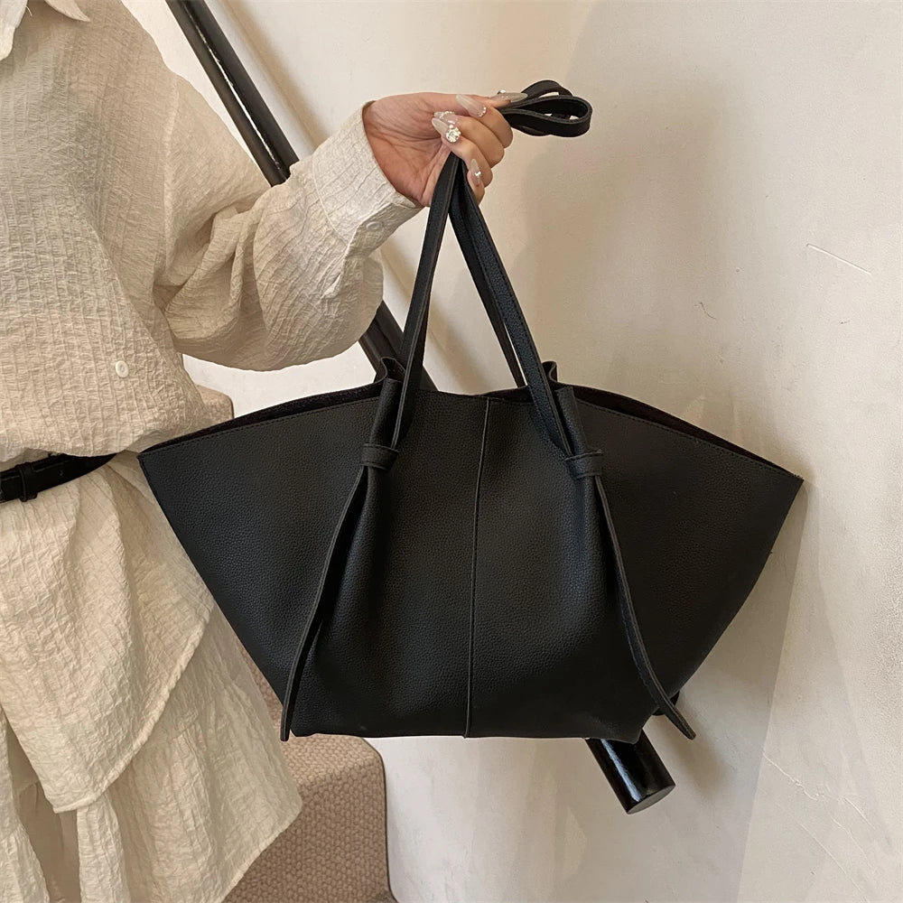 2-in-1 Shoulder Tote Bag – Soft PU Leather Handbag Set